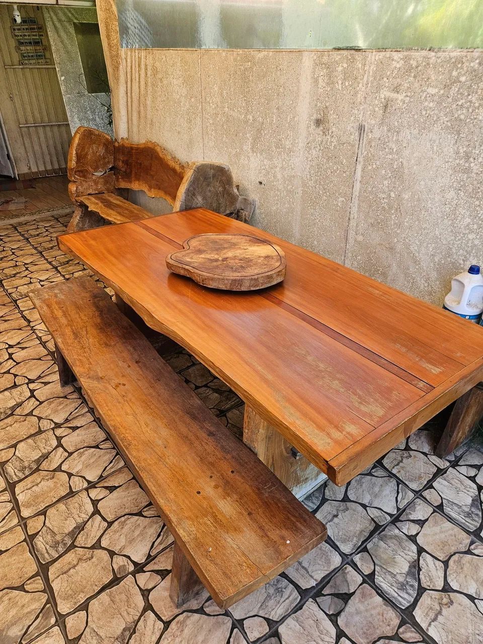 MESA com 2 BANCOS MACIÇOS - Foto 2