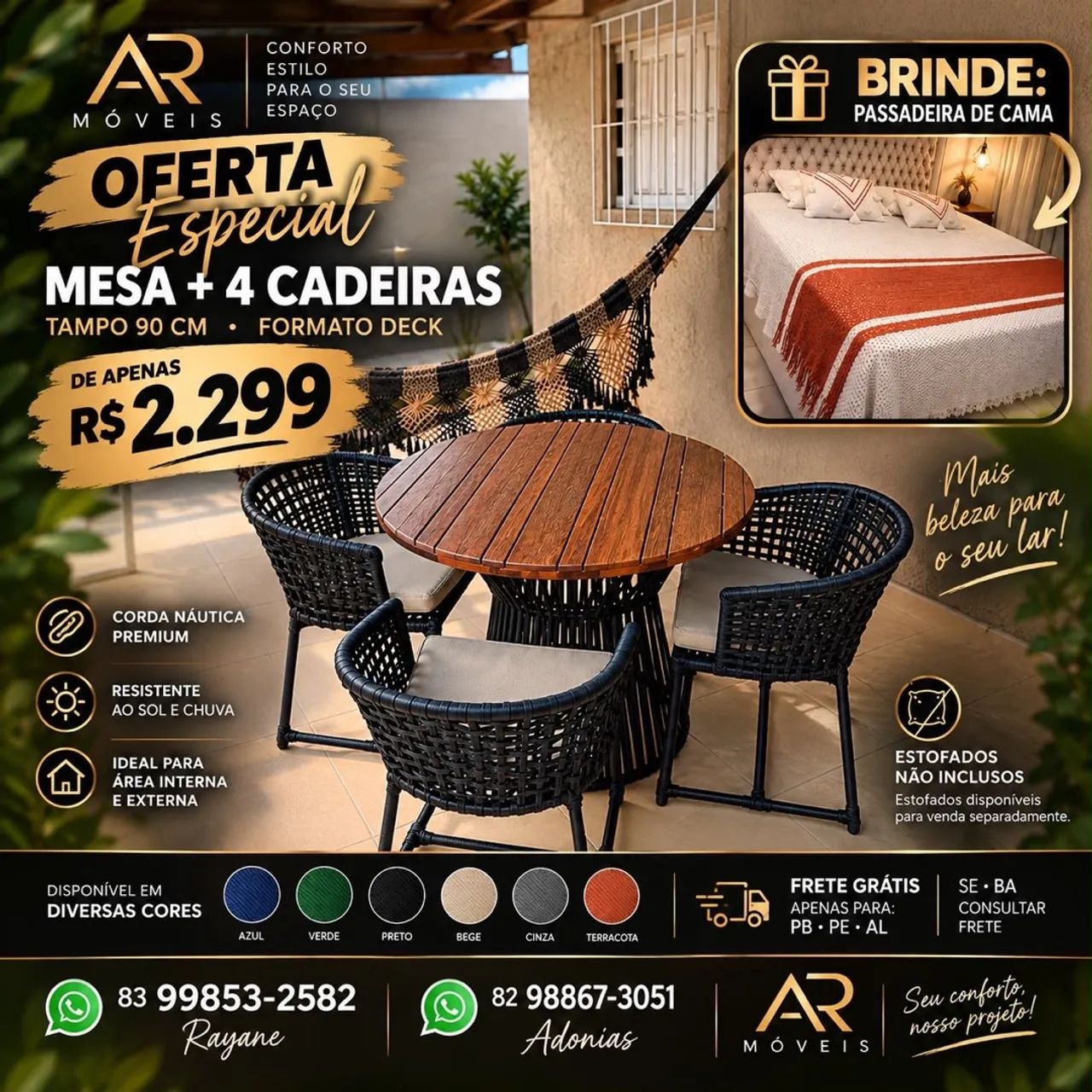 Mesa em corda náutica 