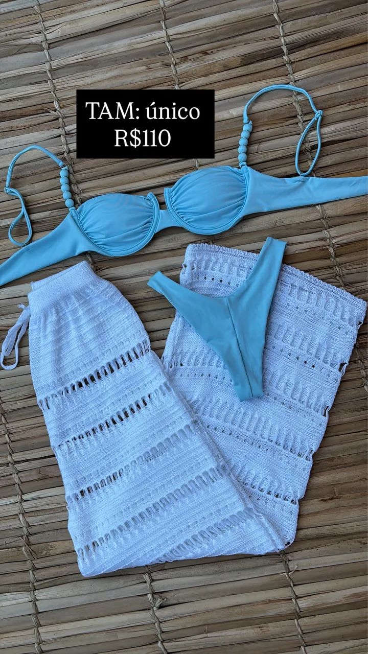 Kit calça tricô saída  e biquíni  - Foto 2