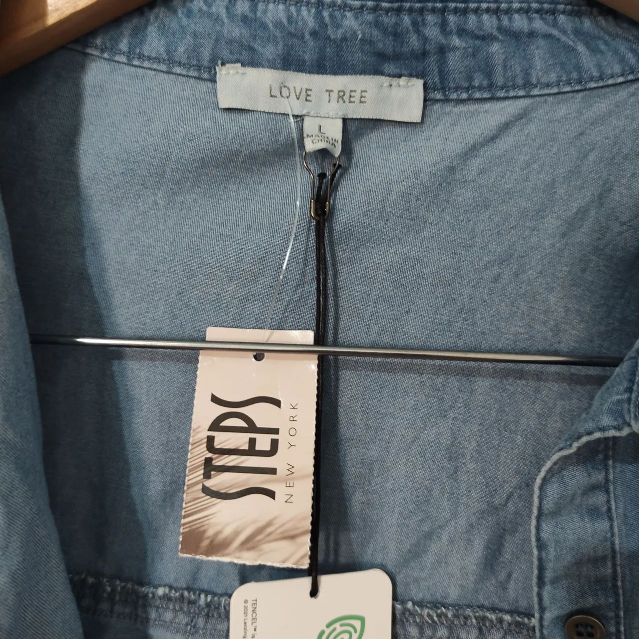Camisa jeans love tree Tam G importada nova - Foto 2