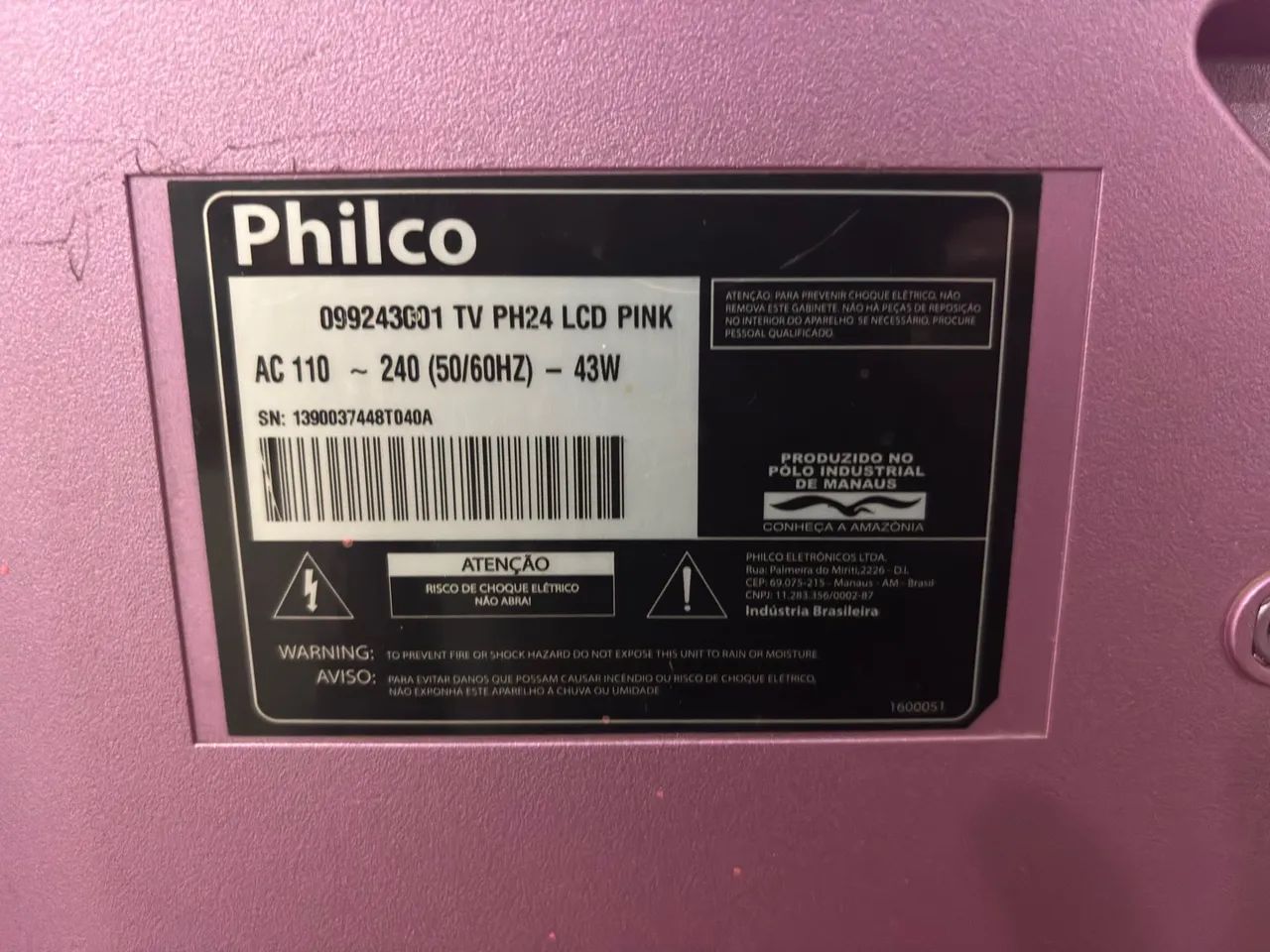 Televisão rosa Philco 24 polegadas  - Foto 3