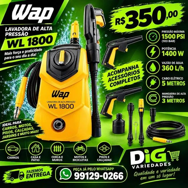 Lavadora de Alta Pressão WAP WL 1800 Nova Lacrada