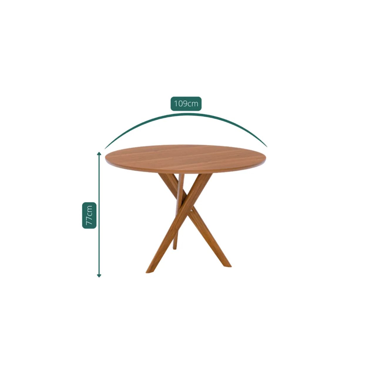 Mesa de Jantar Redonda em Madeira e Veludo - Foto 4
