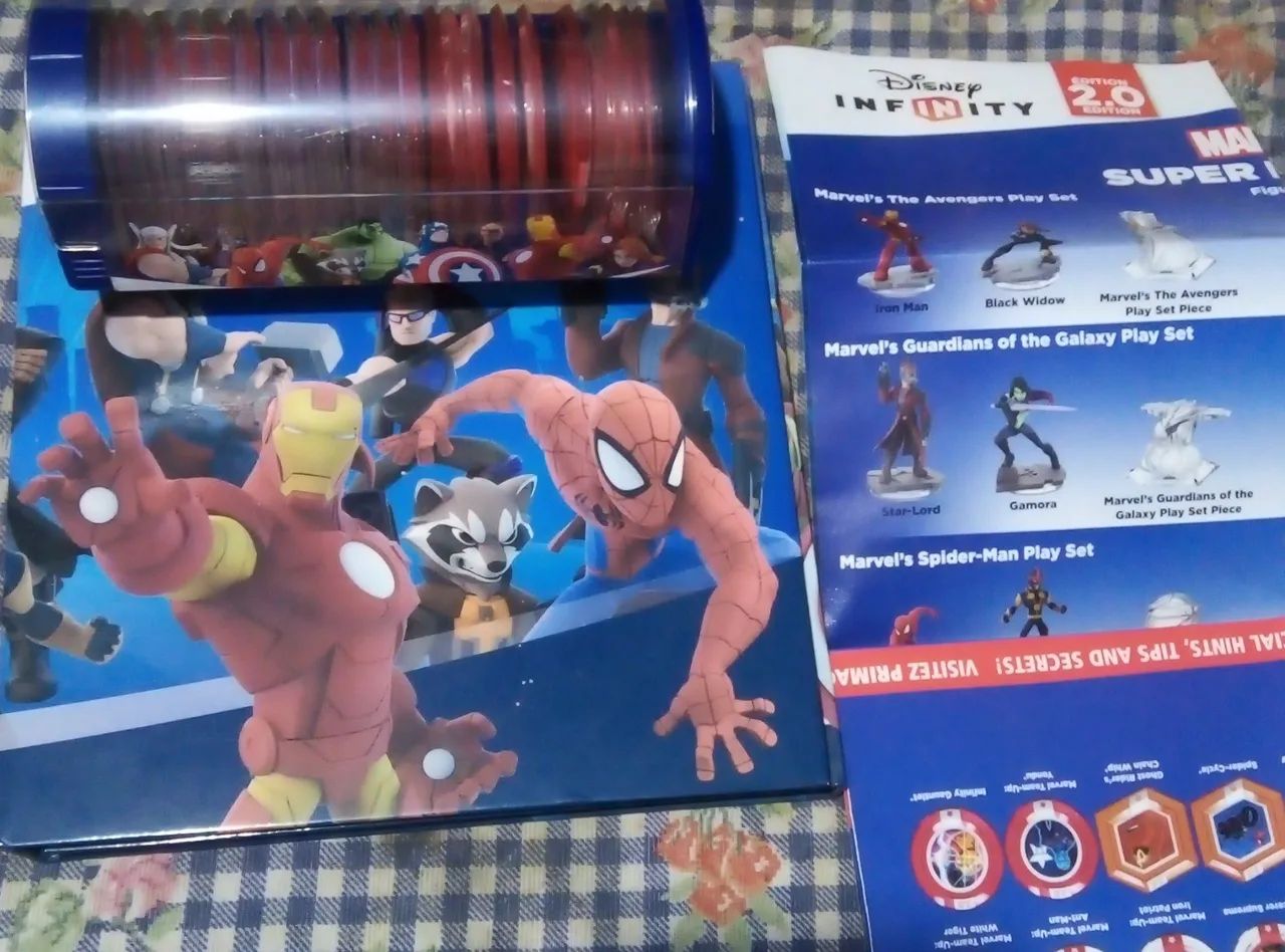 Disney Infinity Discos do Poder Tubo Portátil Vingadores Álbum de Discos Marvel Pôster PS4