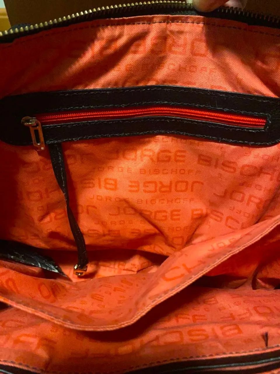 Bolsa Couro Jorge Bischoff Croco preta - Foto 5