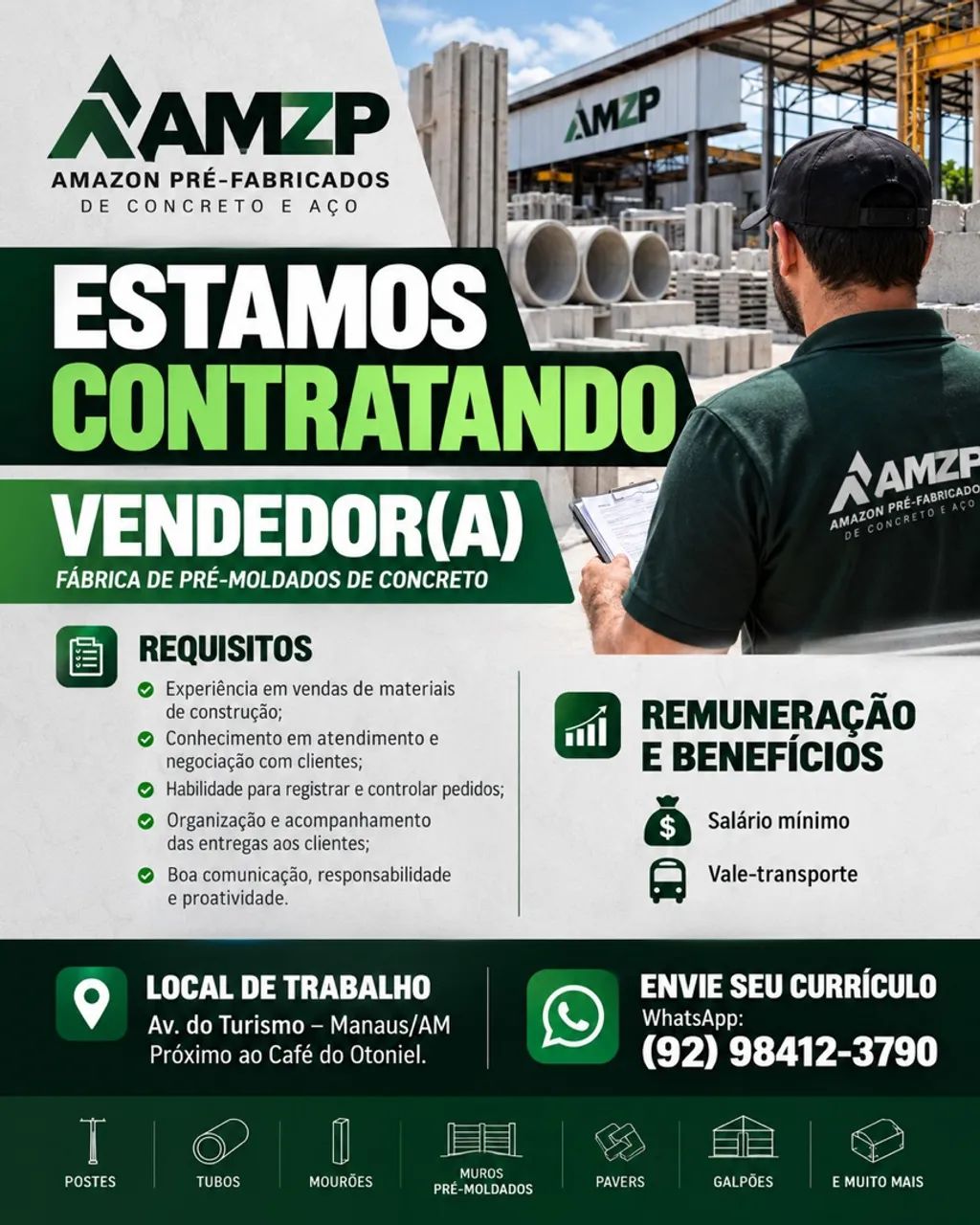 Vaga para vendedor 