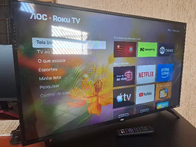 TV 43 Polegadas AOC Smart Roku TV Full HD Televisão Completa - Foto 3