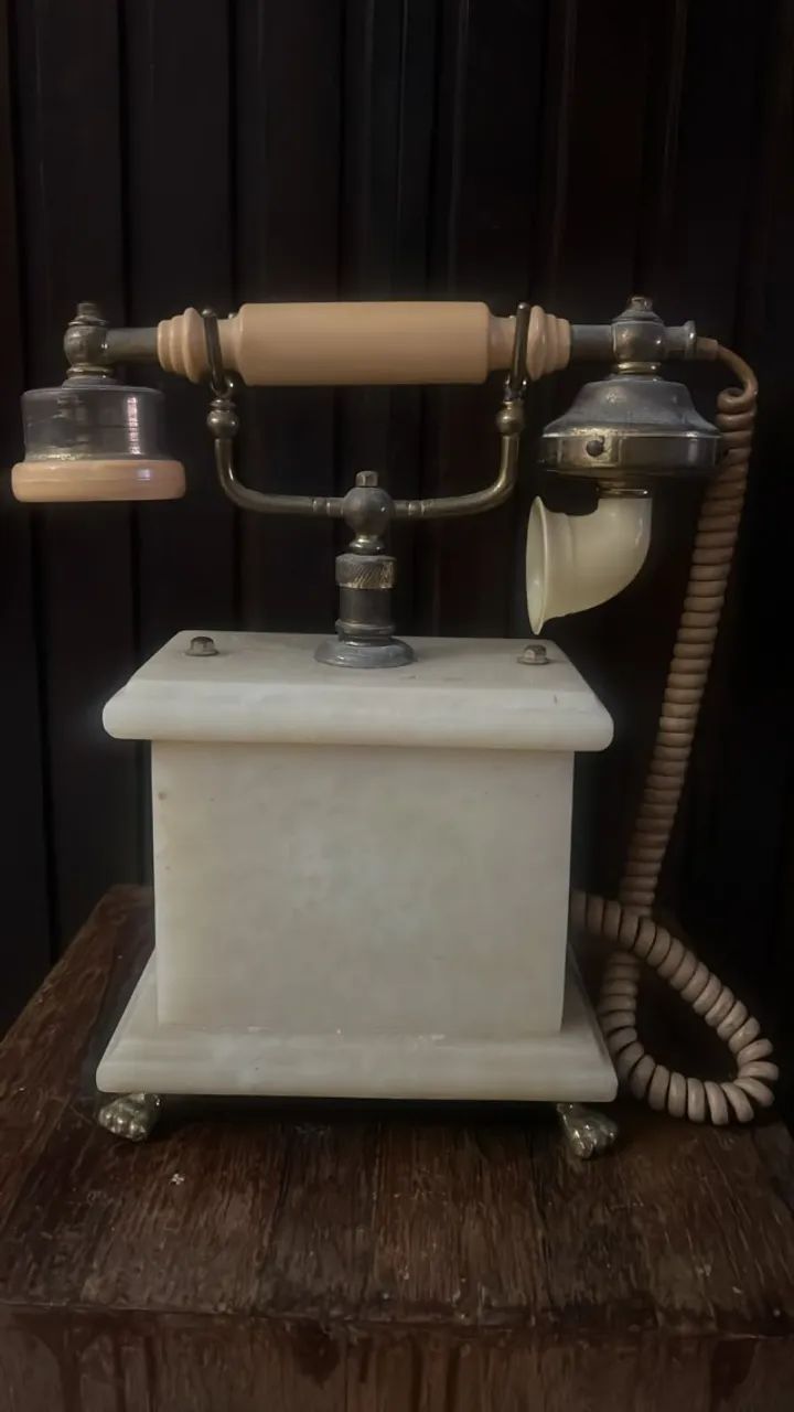 telefone histórico de granito com discagem funcionando - Foto 3