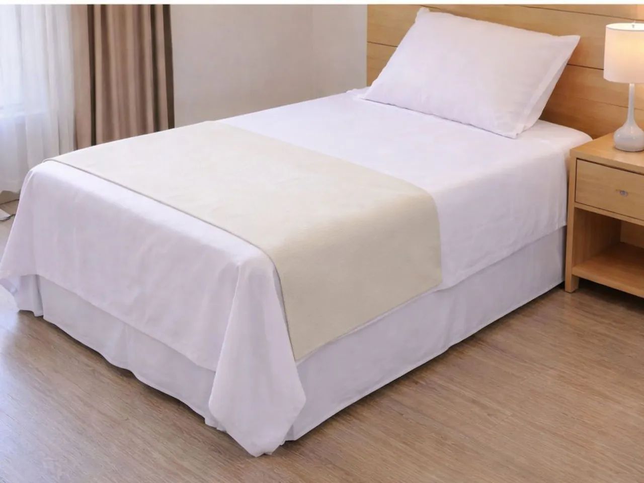 Jogo de Cama solteiro branco 200 fios Percal
