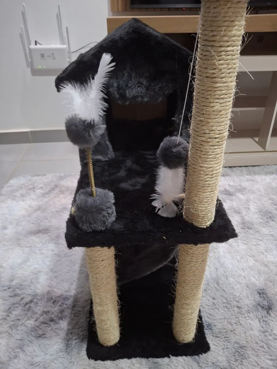 Casinha de gato 2 andares com rede