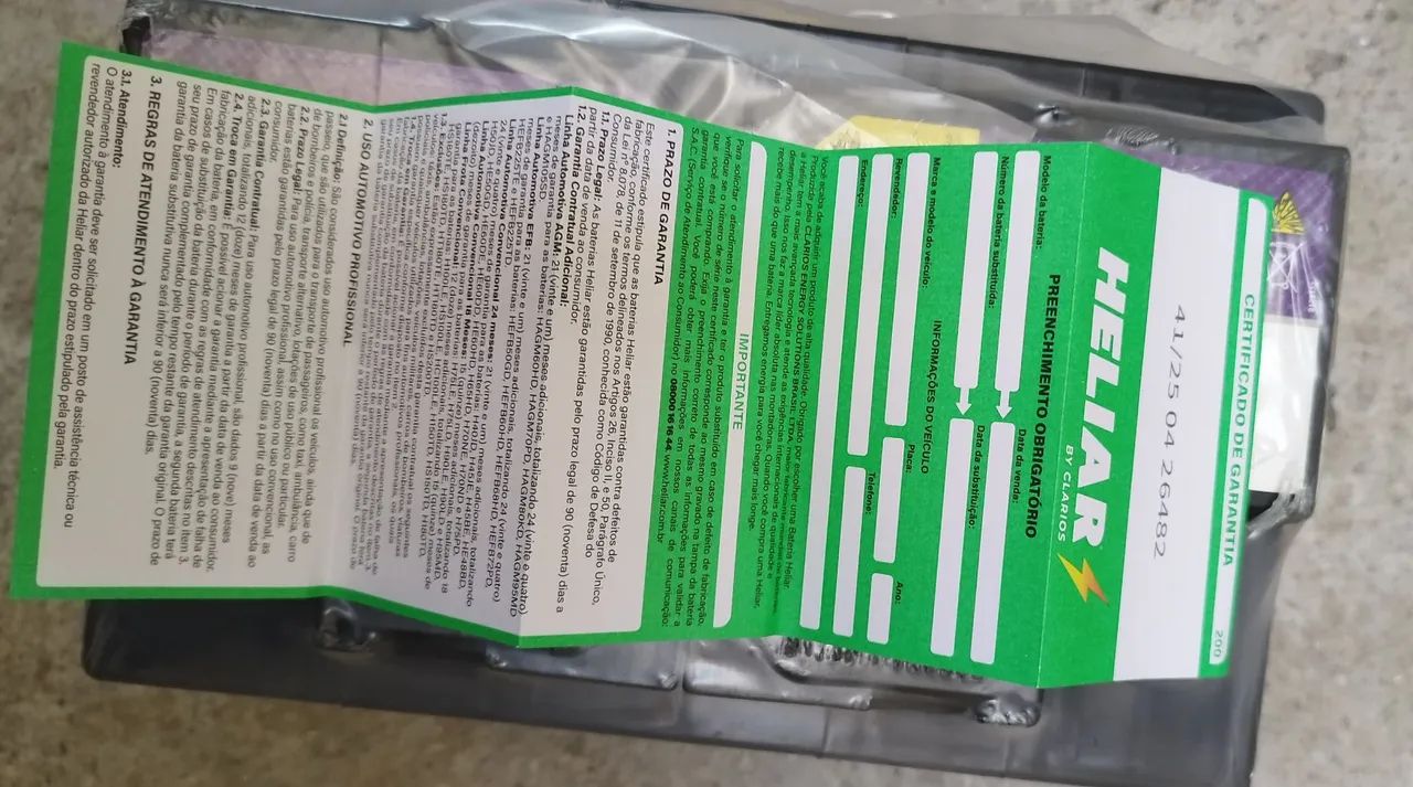 BATERI HELIAR EHFB72PD - NOVA - Foto 4