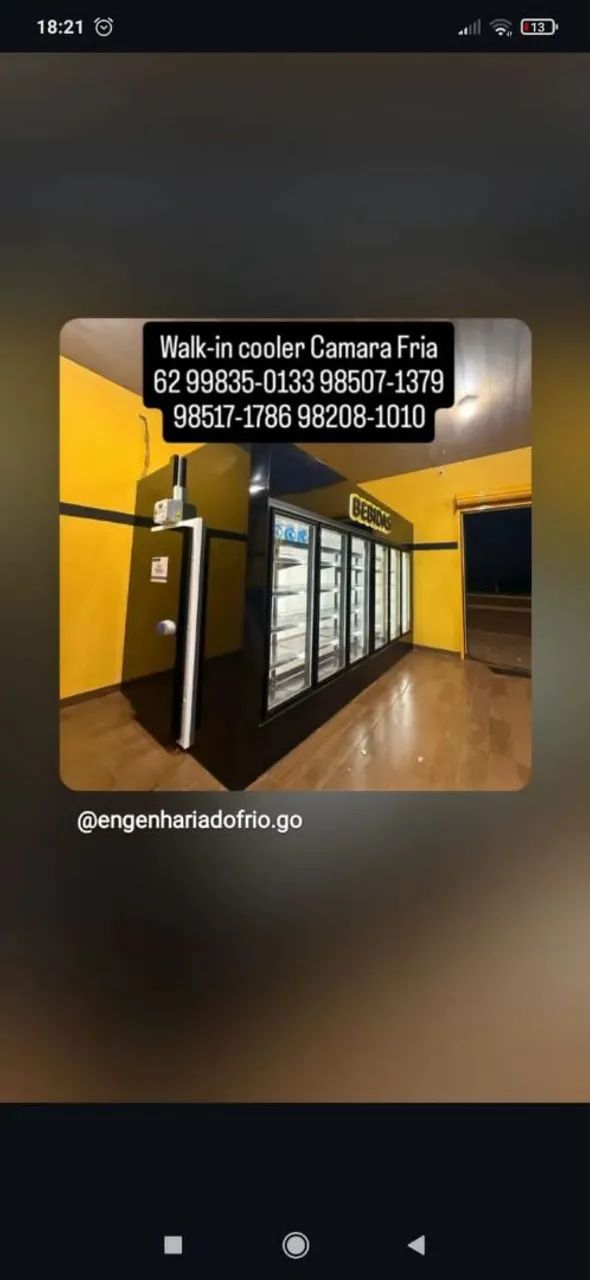 Walk in cooler, exposição e estoque mesmo equipamento 