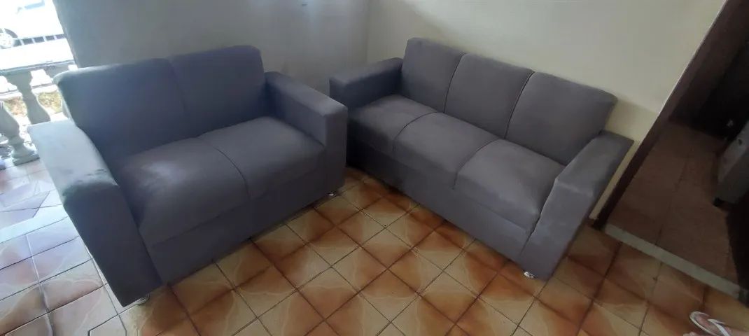 Sofá 2 e 3 pessoas Suede de qualidade D33 Robusto Confortável Promoção - Foto 4