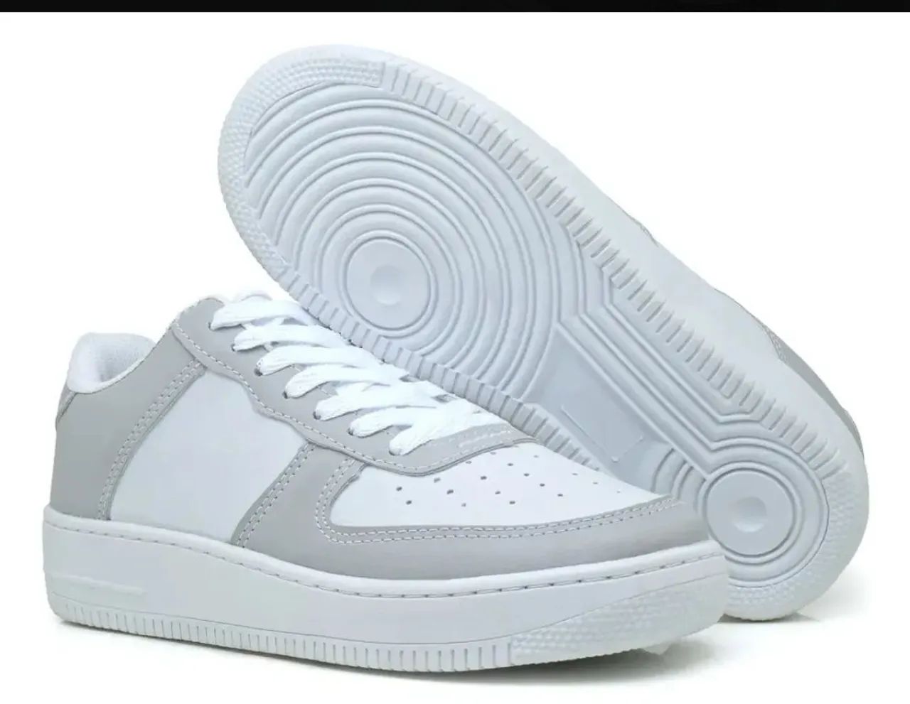 Tenis casual Branco com cinza unissex