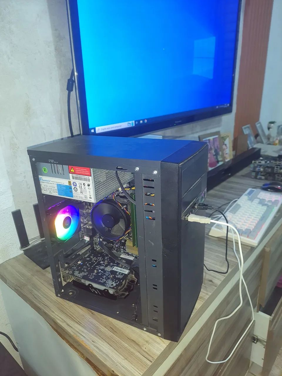 Pc gamer completo i3 sétima geração mais Rx 550  - Foto 6