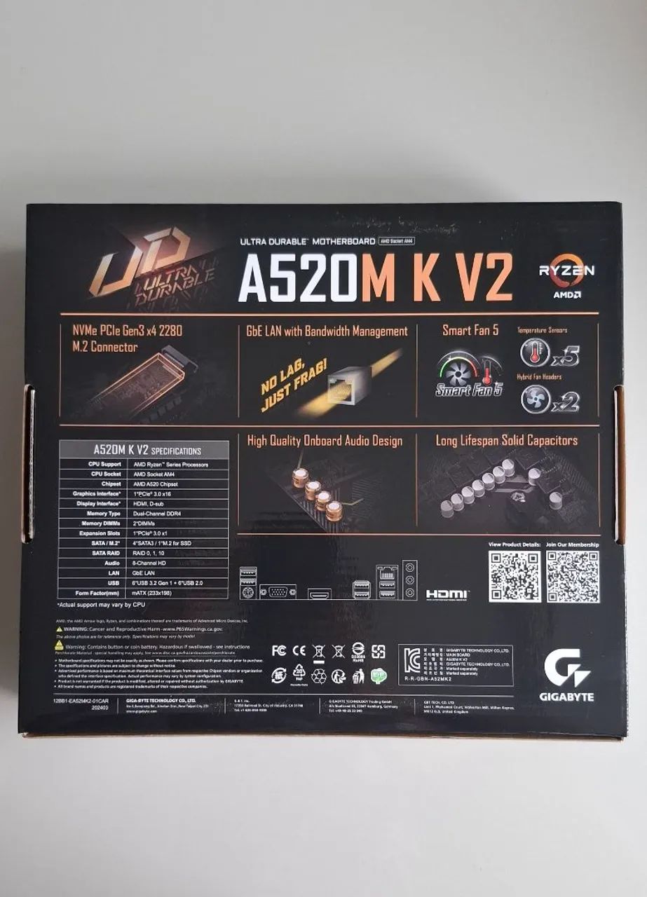 Placa-mãe Gigabyte A520M K Nova - Foto 2