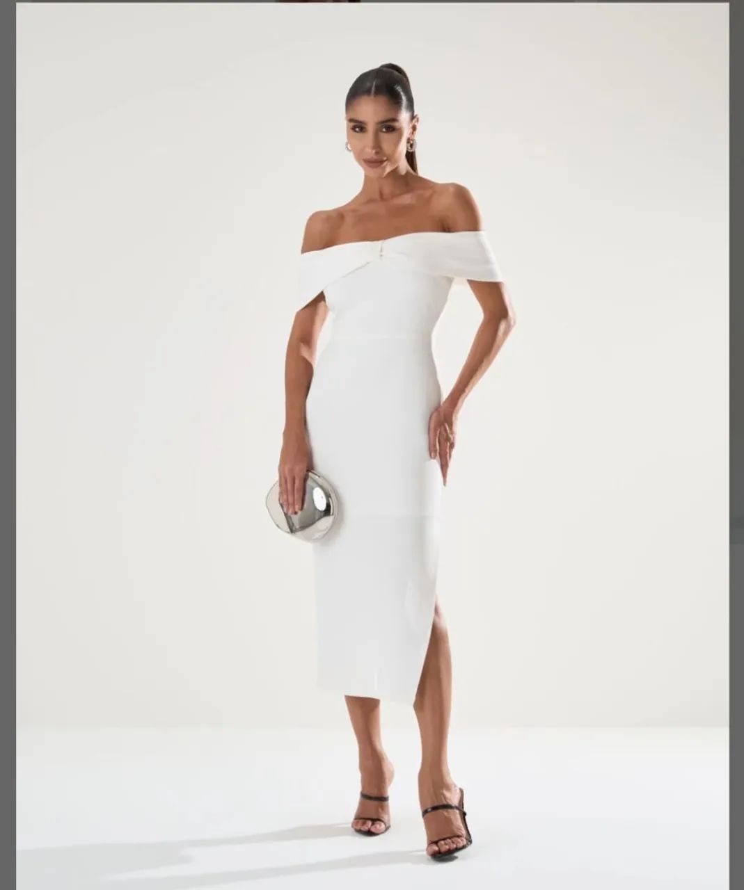Vestido midi branco