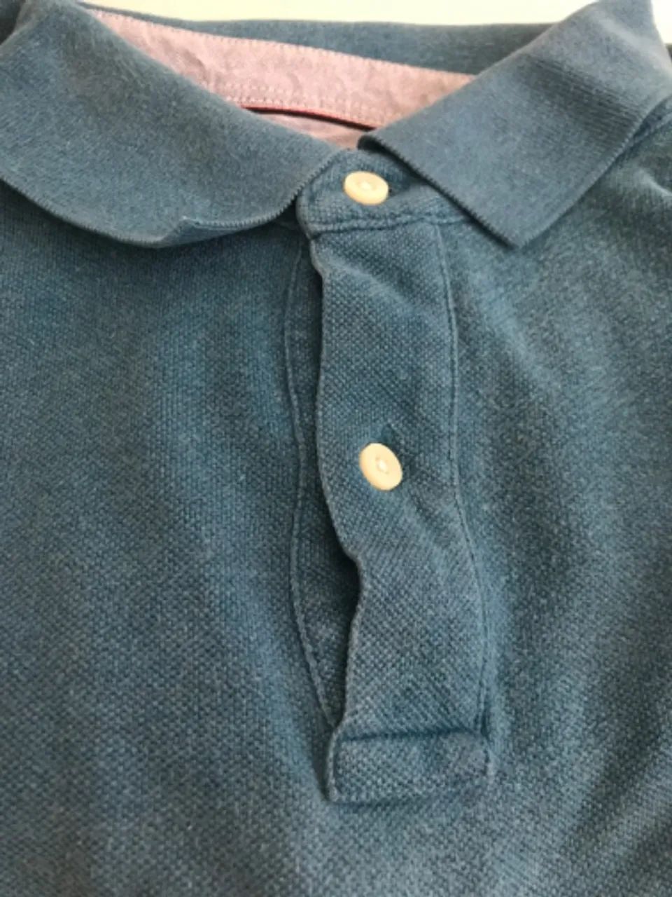 Polo Tommy Hilfiger Original - Custom Fit Azul - Tamanho G - Usada Porém Bem Conservada  - Foto 5