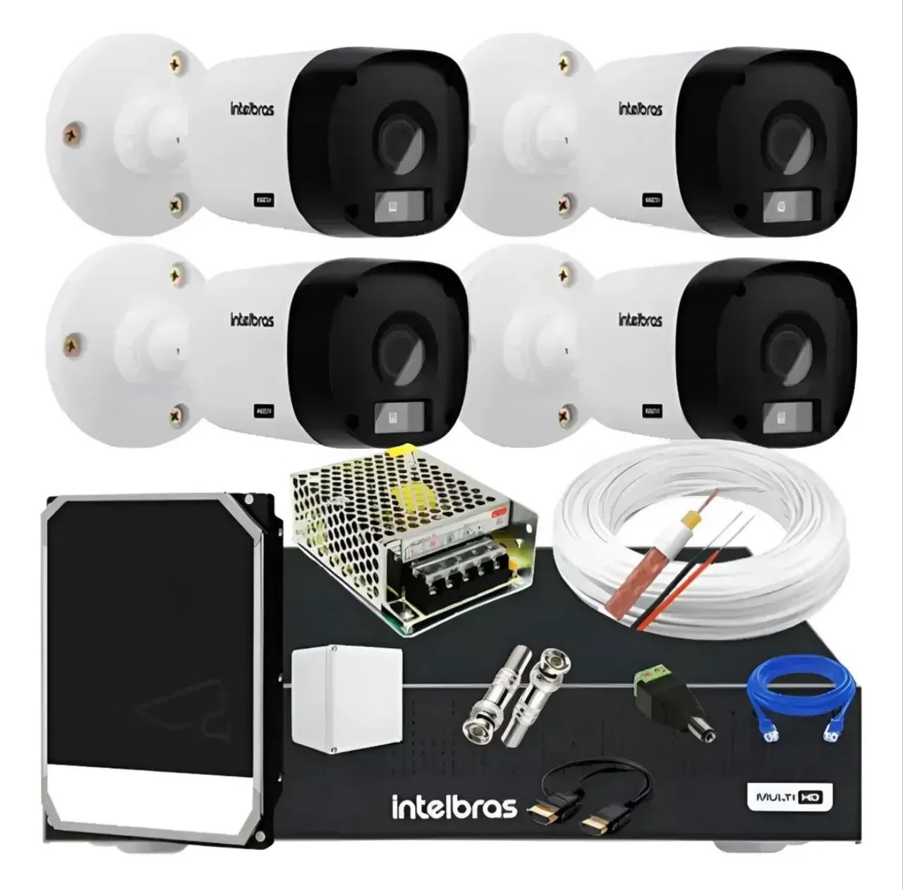 Loja Física. Kit DVR COMPLETO HD | 320Gb | 4 CÂMERAS CABOS CONECTORES ETC. RETITE HOJE