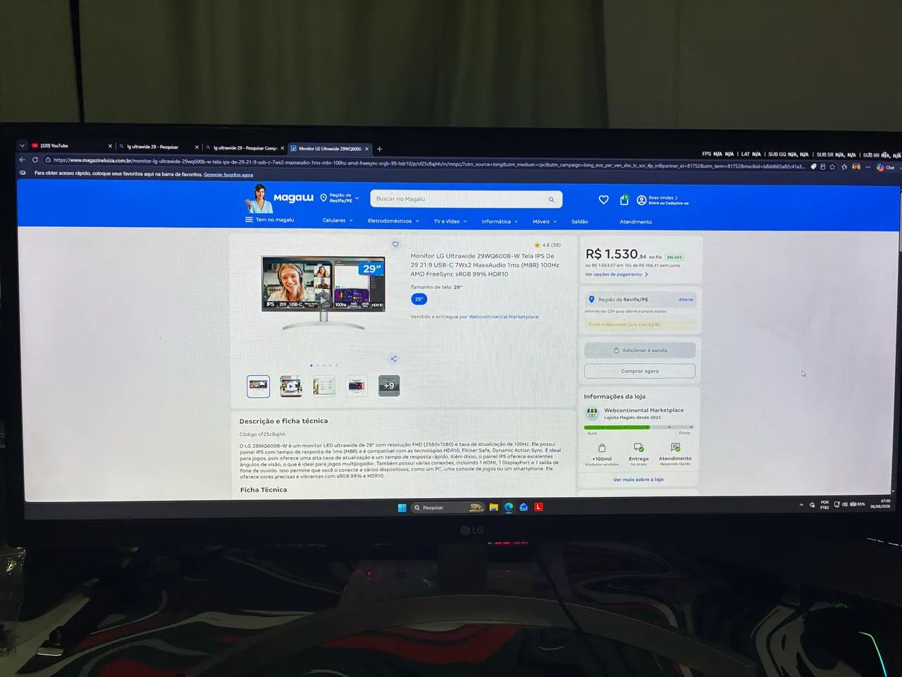 Monitor 29 polegadas LG ultrawide - Foto 2