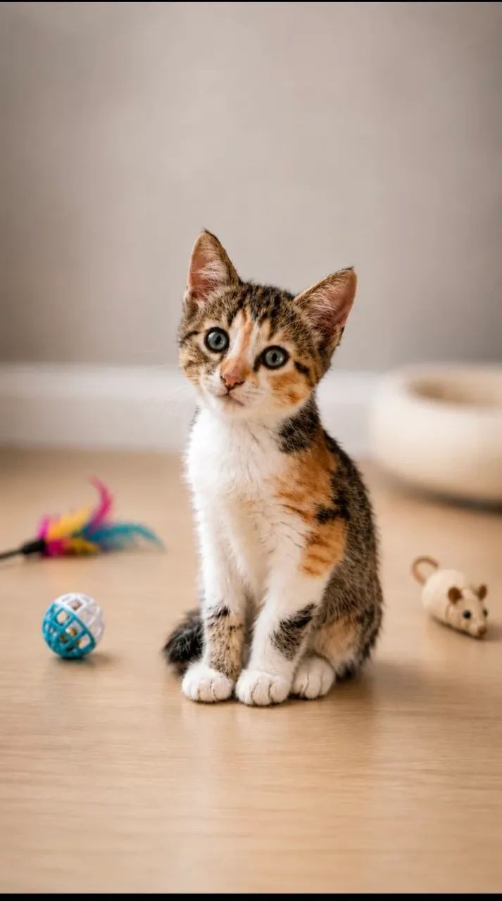Linda gatinha tricolor muito dócil para adoção responsável. - Foto 6