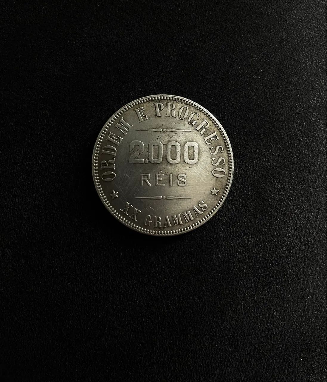 Moeda Antiga 2000 Reis Prata