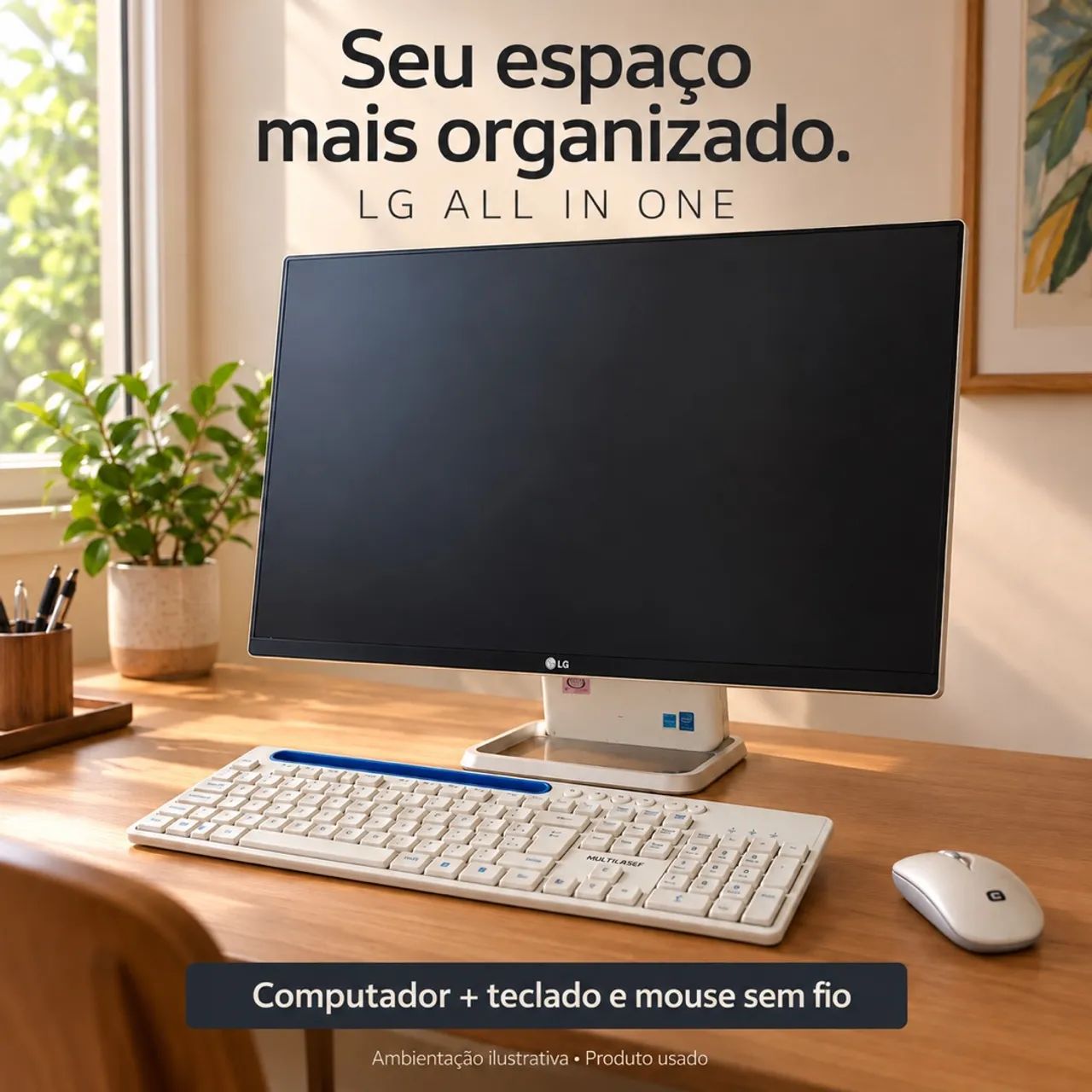 Computador LG All in One + teclado e mouse sem fio - Foto 2