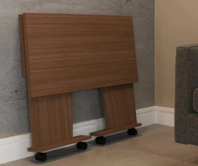 Mesinha com rodinha home office dobrável