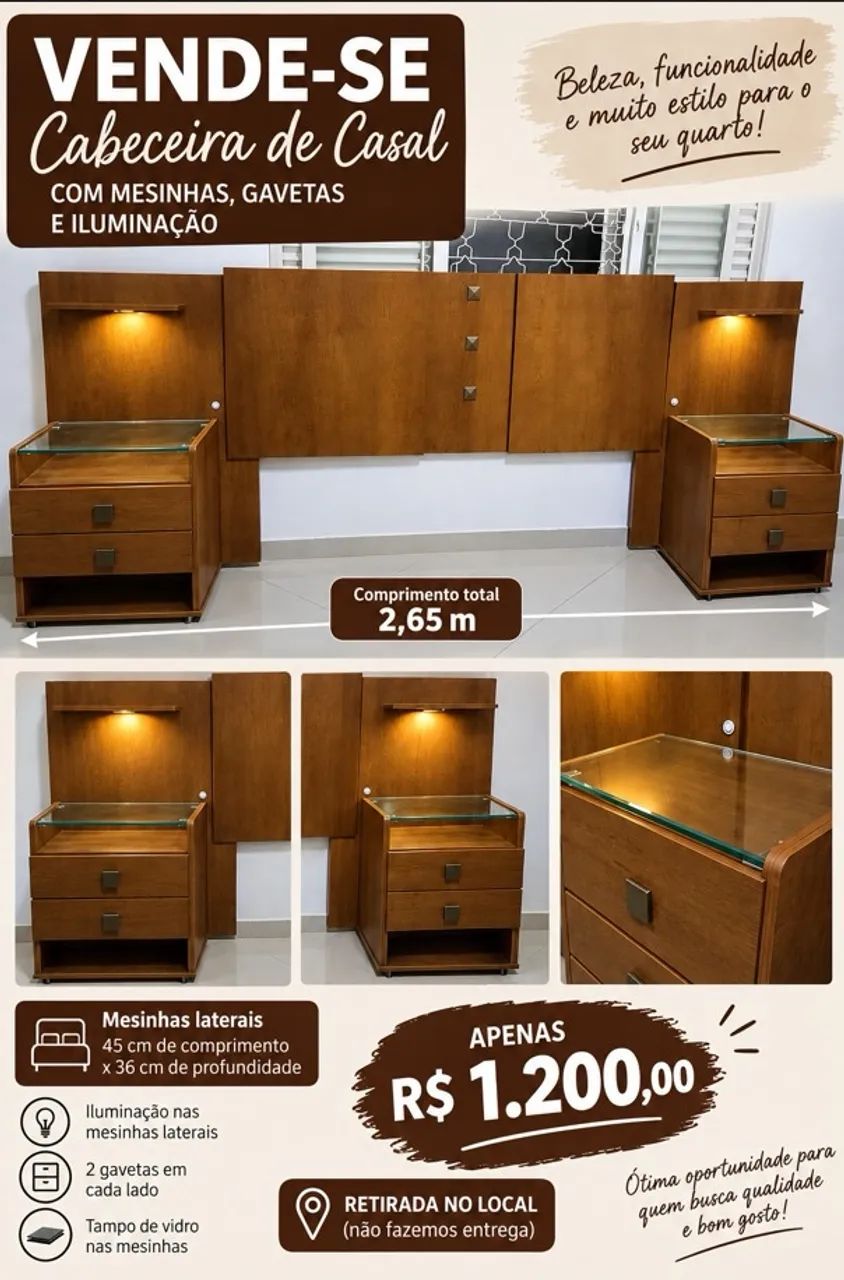Cabeceira de cama casal 