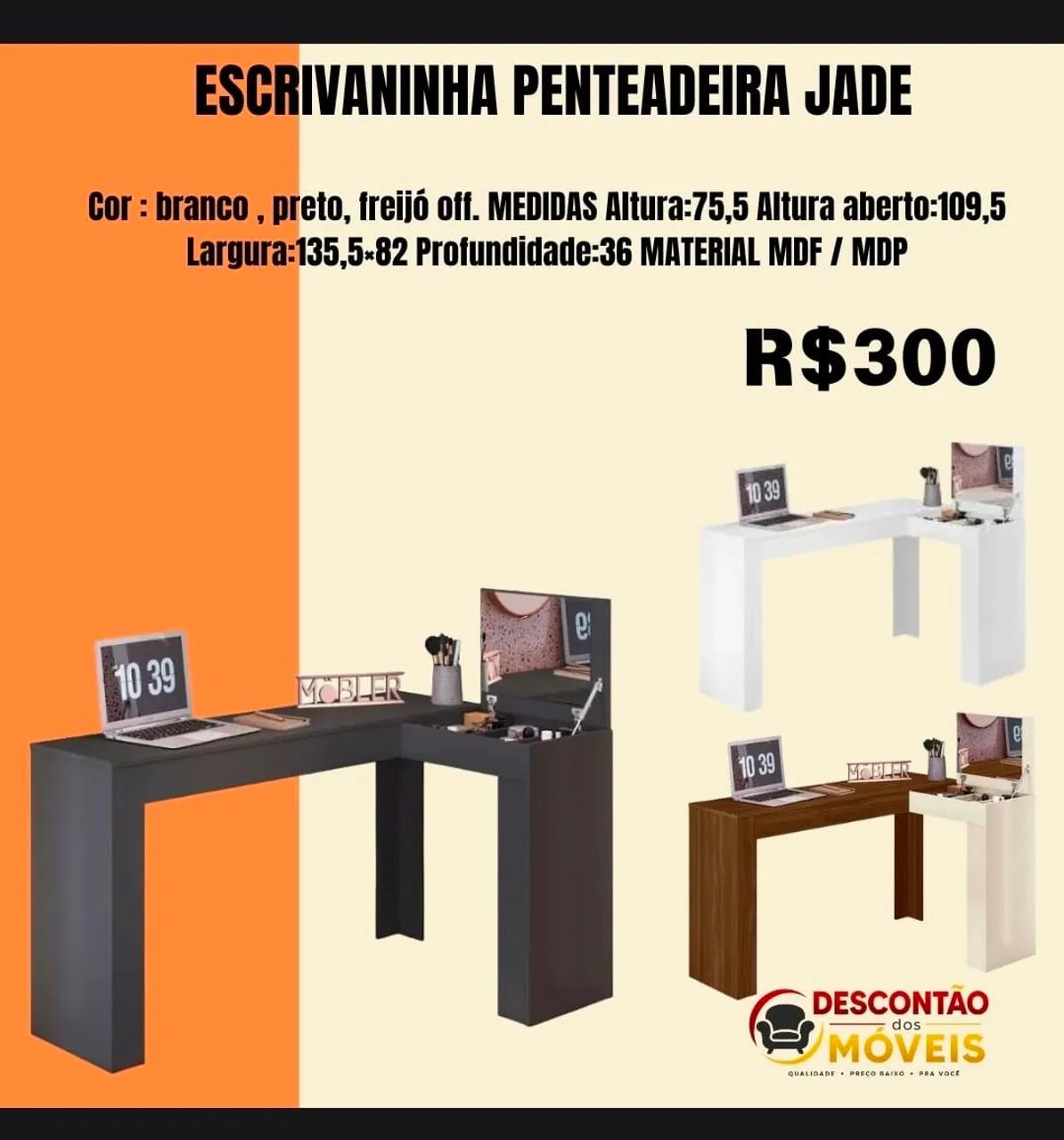 Escrivaninha penteadeira Jade 