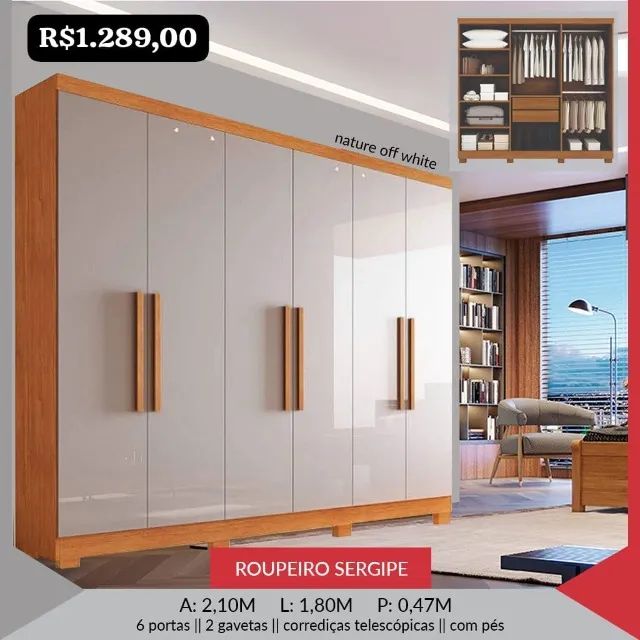 Guarda Roupa Sergipe Casal - Foto 3