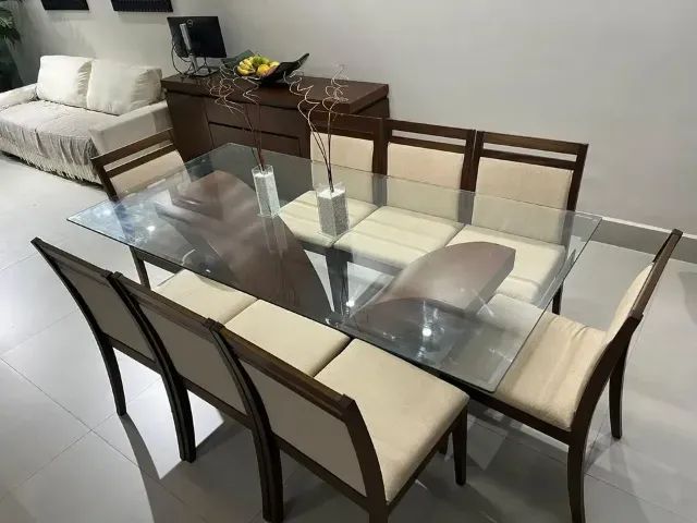 mesa de jantar 8 lugares , cadeiras e mesa  - Foto 4
