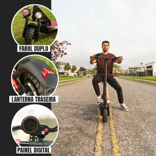 Patinete Elétrico Off Road c/ potência 500W e Bateria 12mah. Apenas 20km rodados - Foto 2