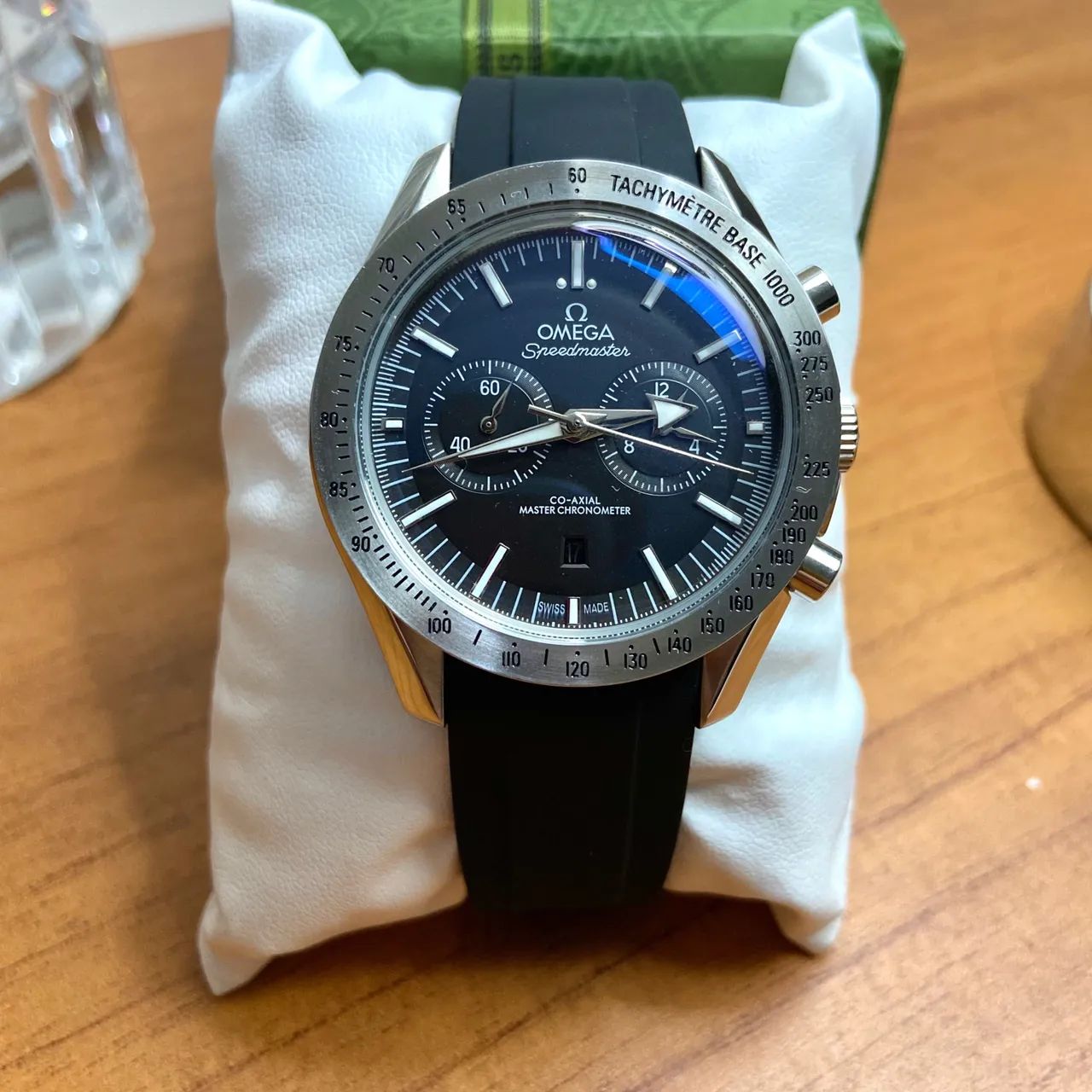 Relogio Omega Speedmaster 42mm pulseira borracha Automatico - Foto 3