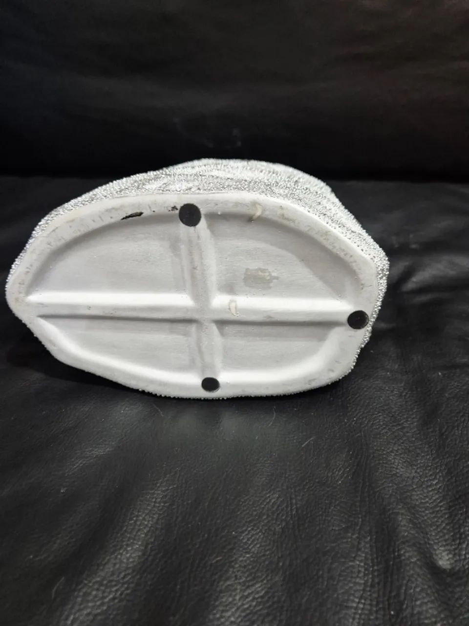 Vaso Decorativo Cerâmica Prata Formato Bolsa 27cm - Foto 3