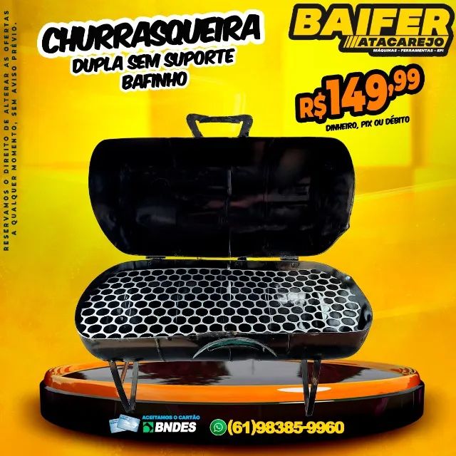 Churrasqueira Dupla Sem Suporte Bafinho