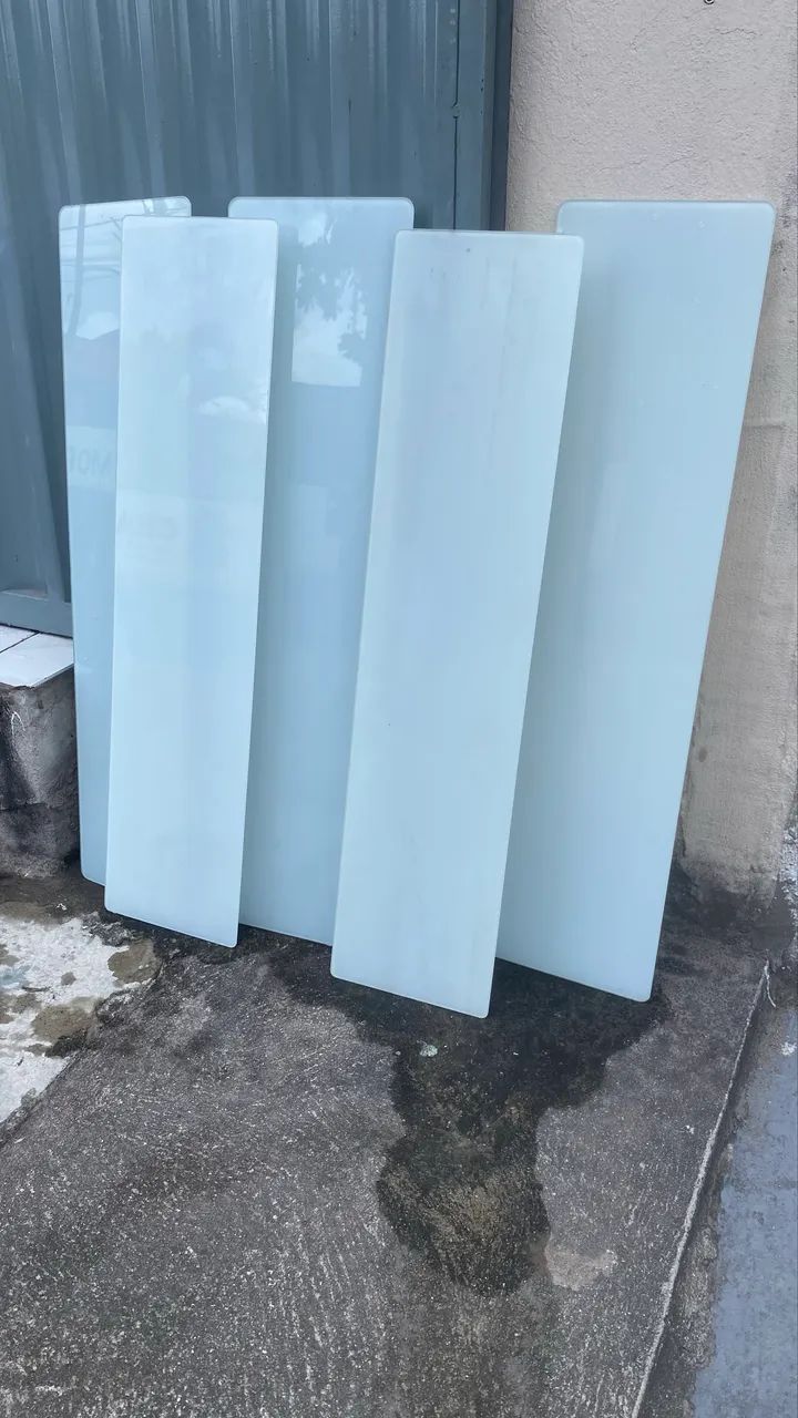 Prateleiras de vidro branco temperado 