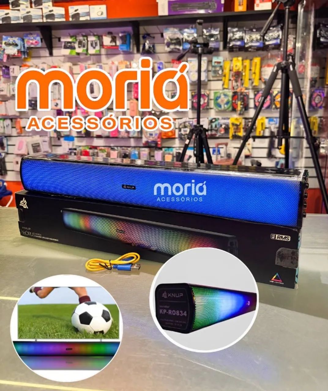 Caixa Som Soundbar Gamer Bluetooth Computador Pc Led Rgb 16w - KNUP - Foto 6