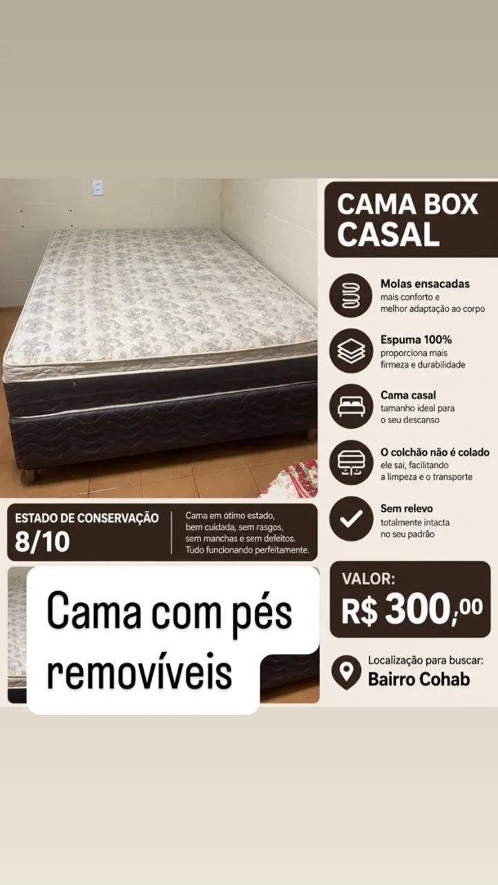 Cama box casal .