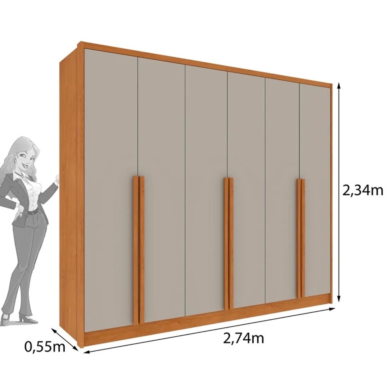 Guarda-Roupa Majestic Line 2,74 m MDF - Foto 3