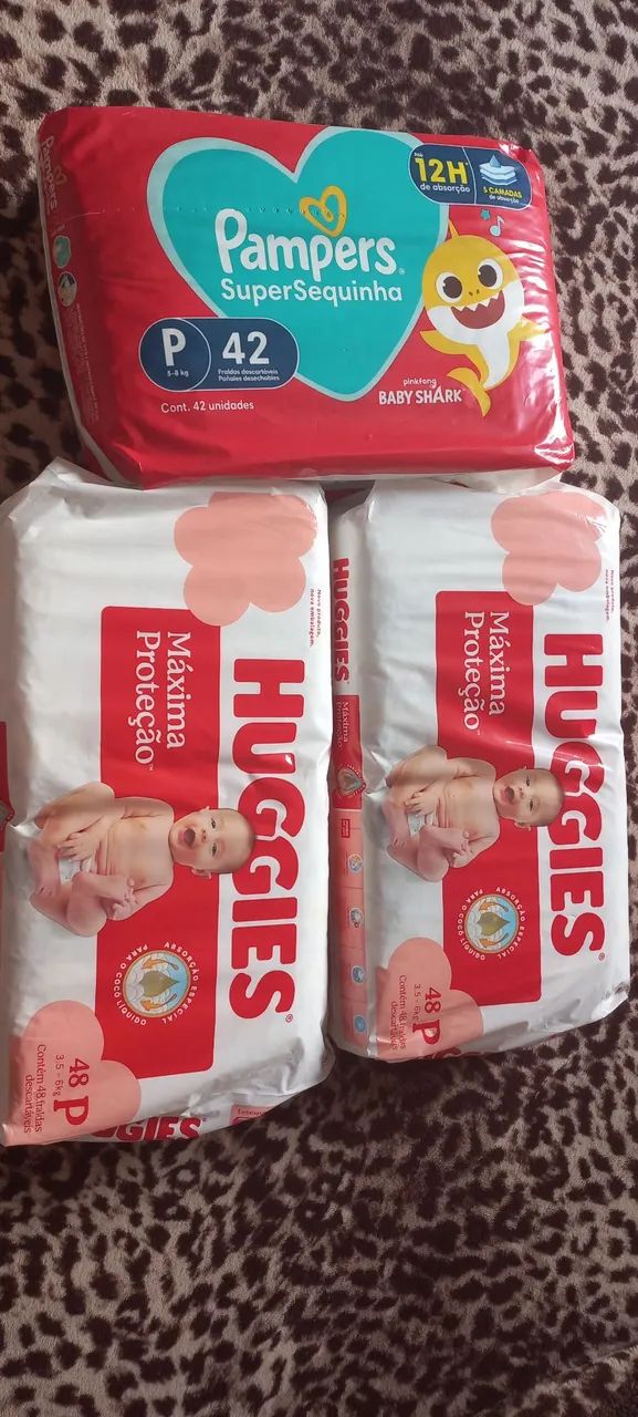 Kit 3 Fraldas - Huggies e Pampers