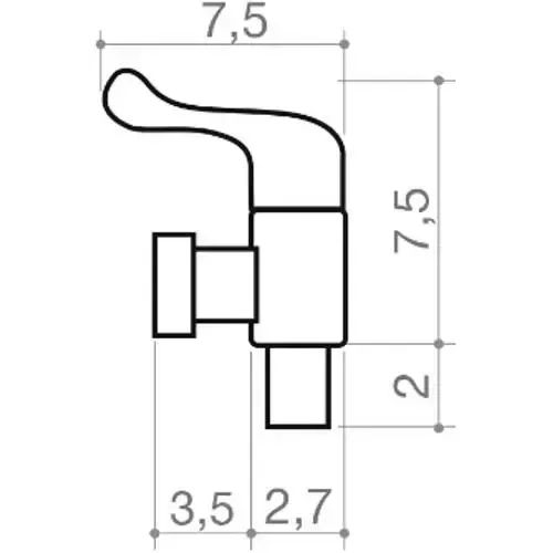 Registro Ducha Máquina Lavar ABS 1/2x1/2 alavanca cromado 1/4 volta Civitt