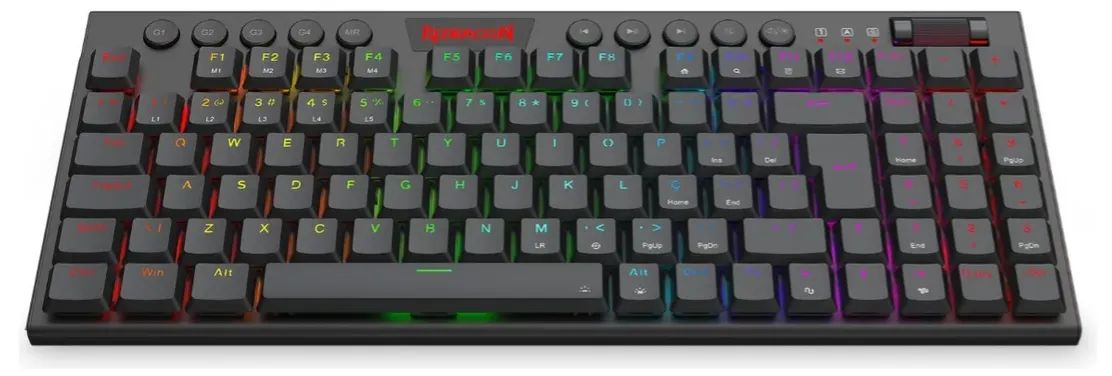 Teclado Redragon Yi Rgb Preto Switch Marrom - Foto 3