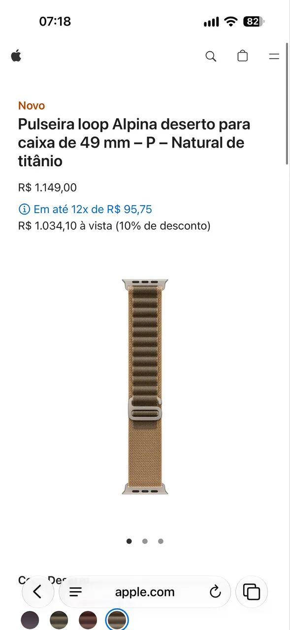 Pulseira Apple Watch Ultra alpine loop sálvia/sage original  - Foto 3