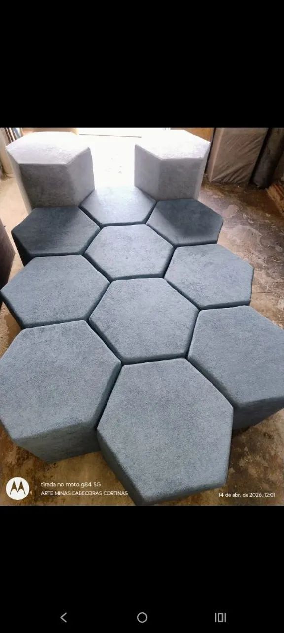 Puffs sextavado 45 x 55 largura x 48 altura 