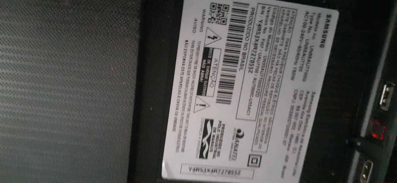 Samsung Tv modelo un55au7700gxzd
