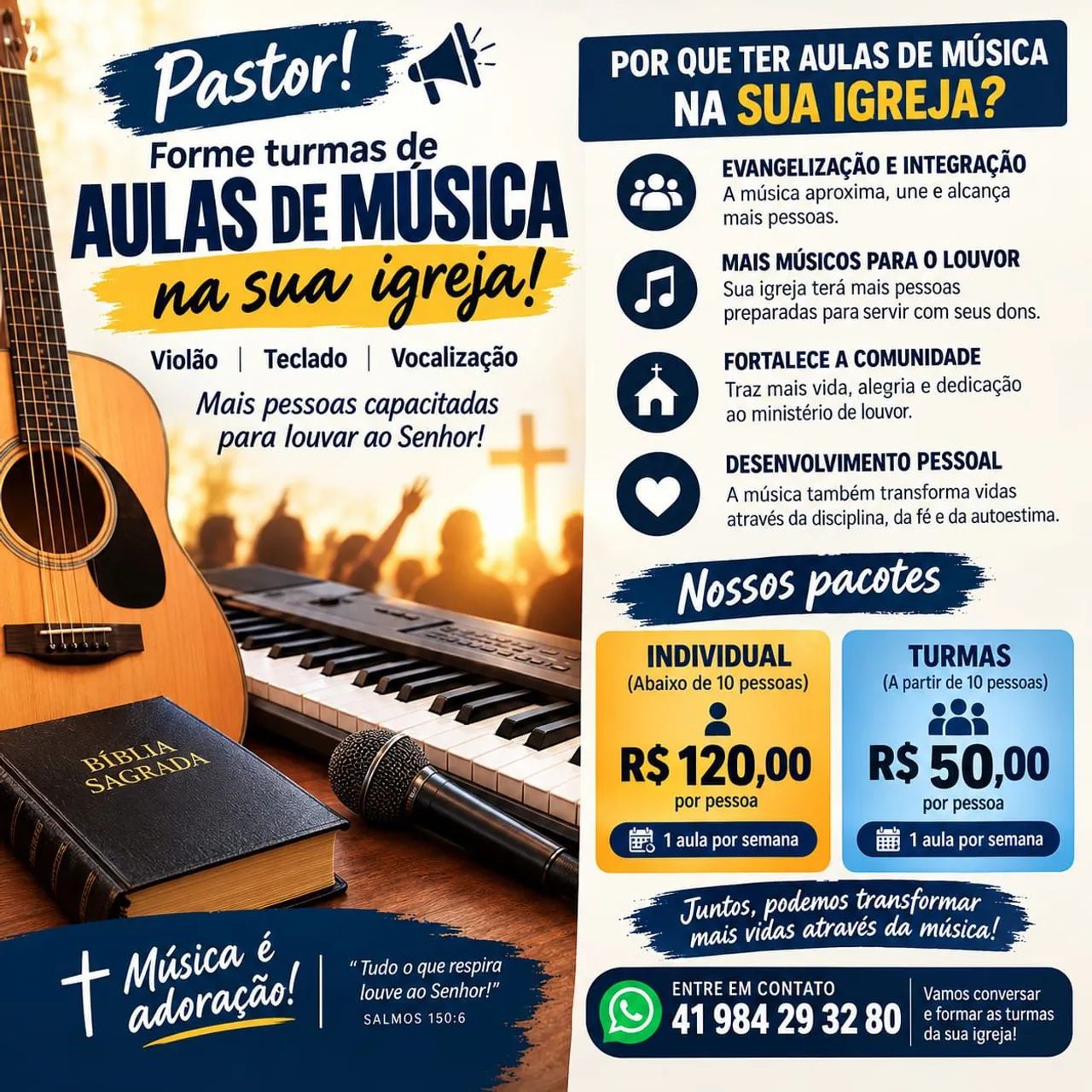 Aula de Violão, ou teclado ou vocal 