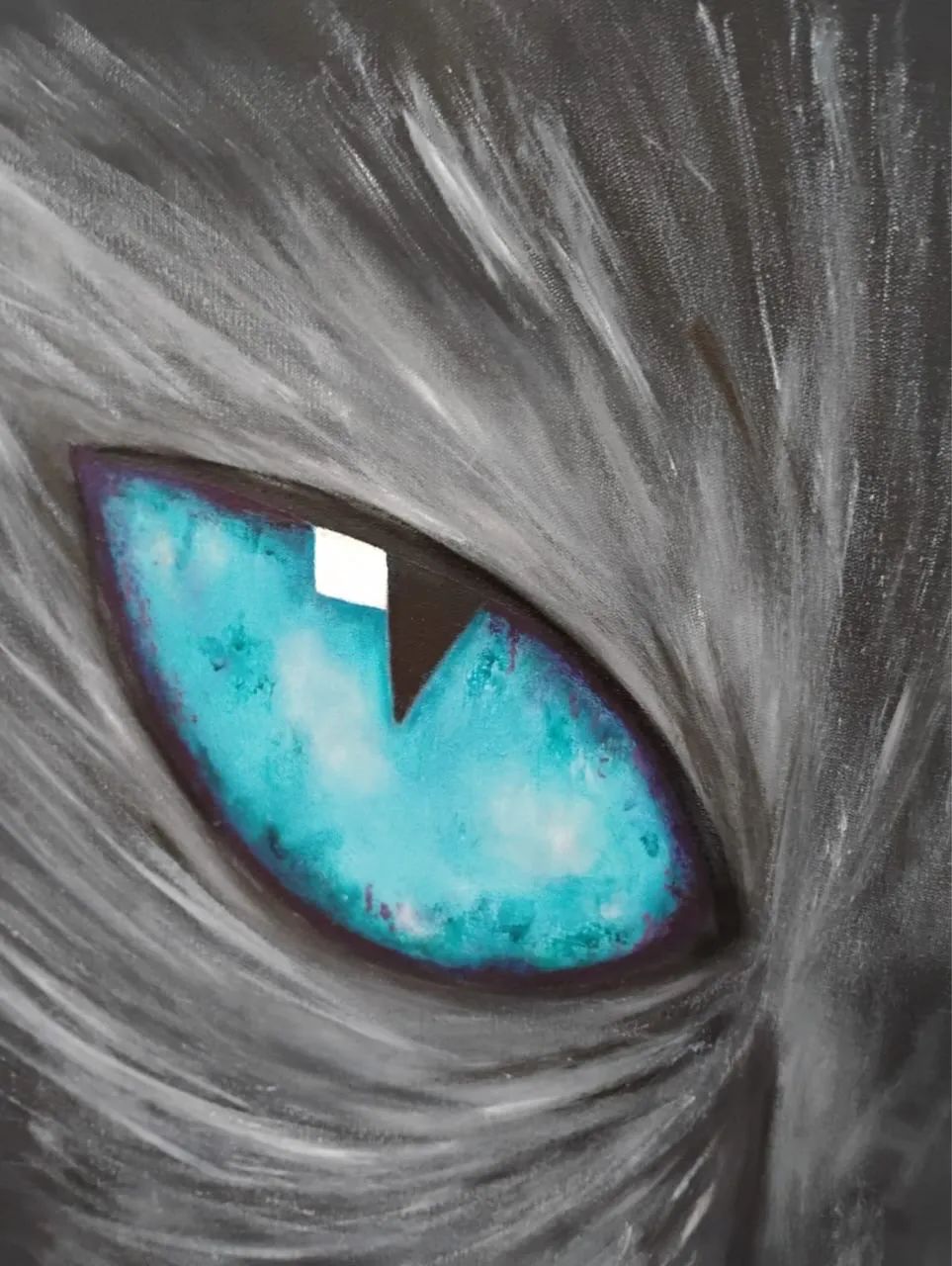 Pintura Tela - Gato Azul - Foto 4