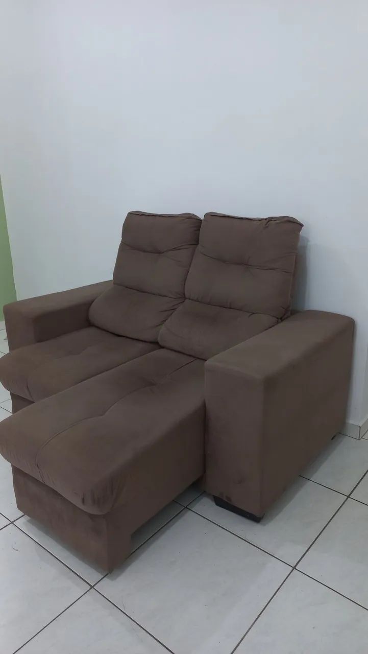 Sofá retrátil e reclinavel marrom - Foto 4