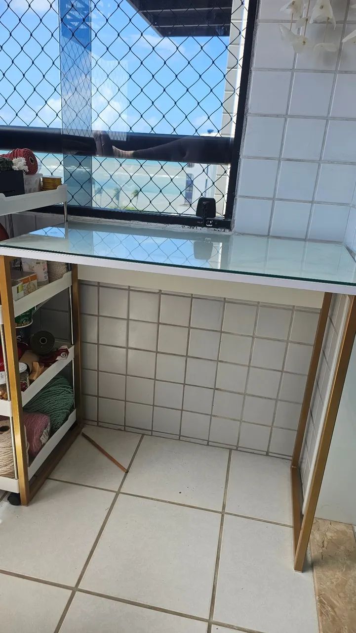 Mesa/ Escrivaninha/  tampo de vidro  - Foto 2